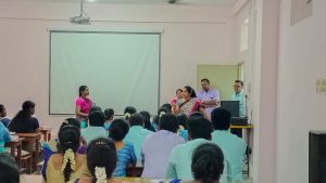 University professor interacting with Students