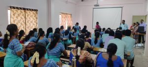 University professor interacting with Students